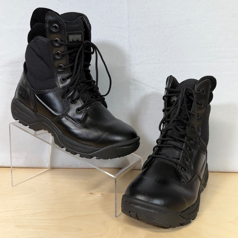 Magnum Womens Stealth Force 8.0 SZ 7 Work Boots‎ Black Leather Tactical